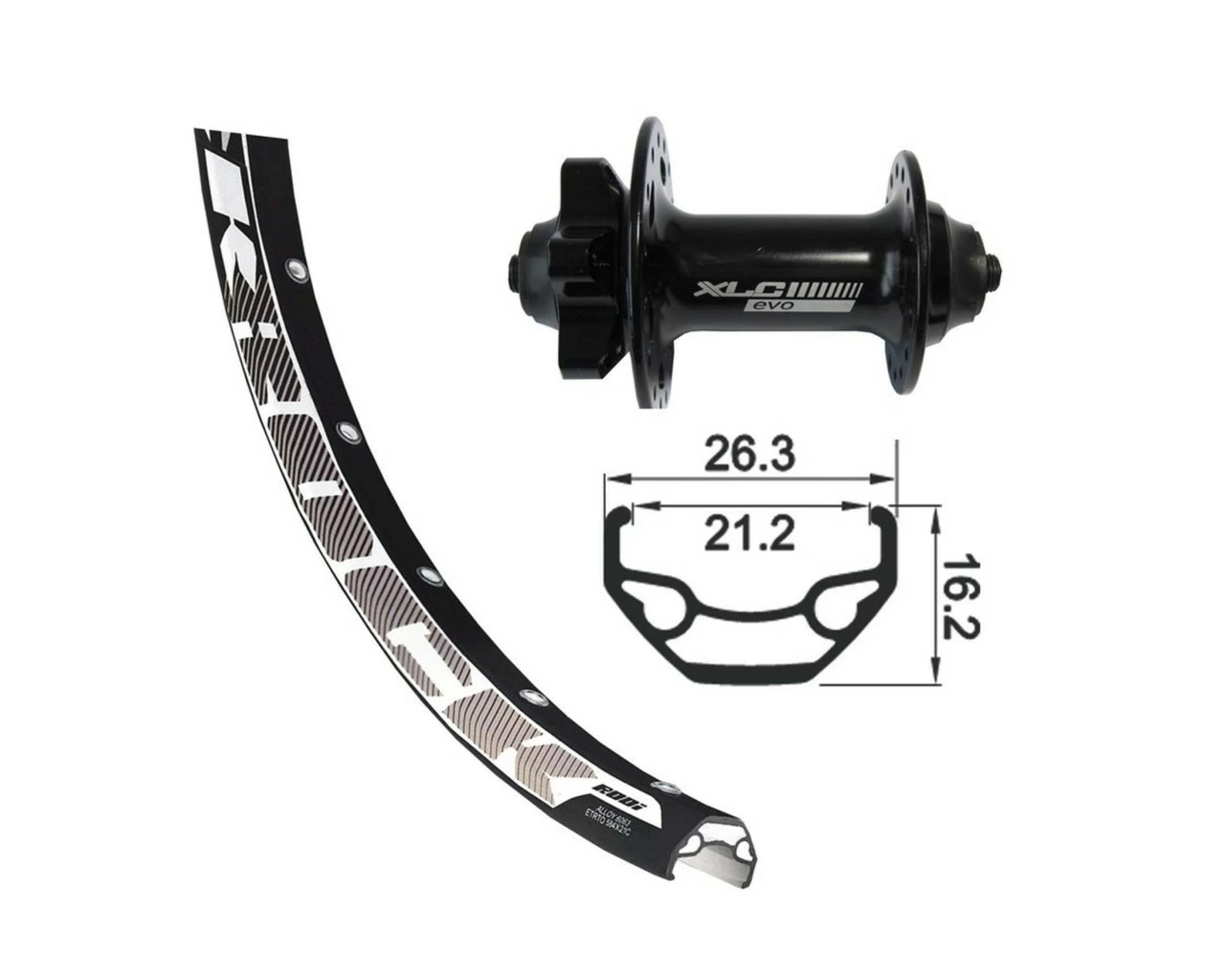 XLC Vorderrad 28/29 Zoll Schwarz ZAC2000 6-Loch Disc | Schwarz